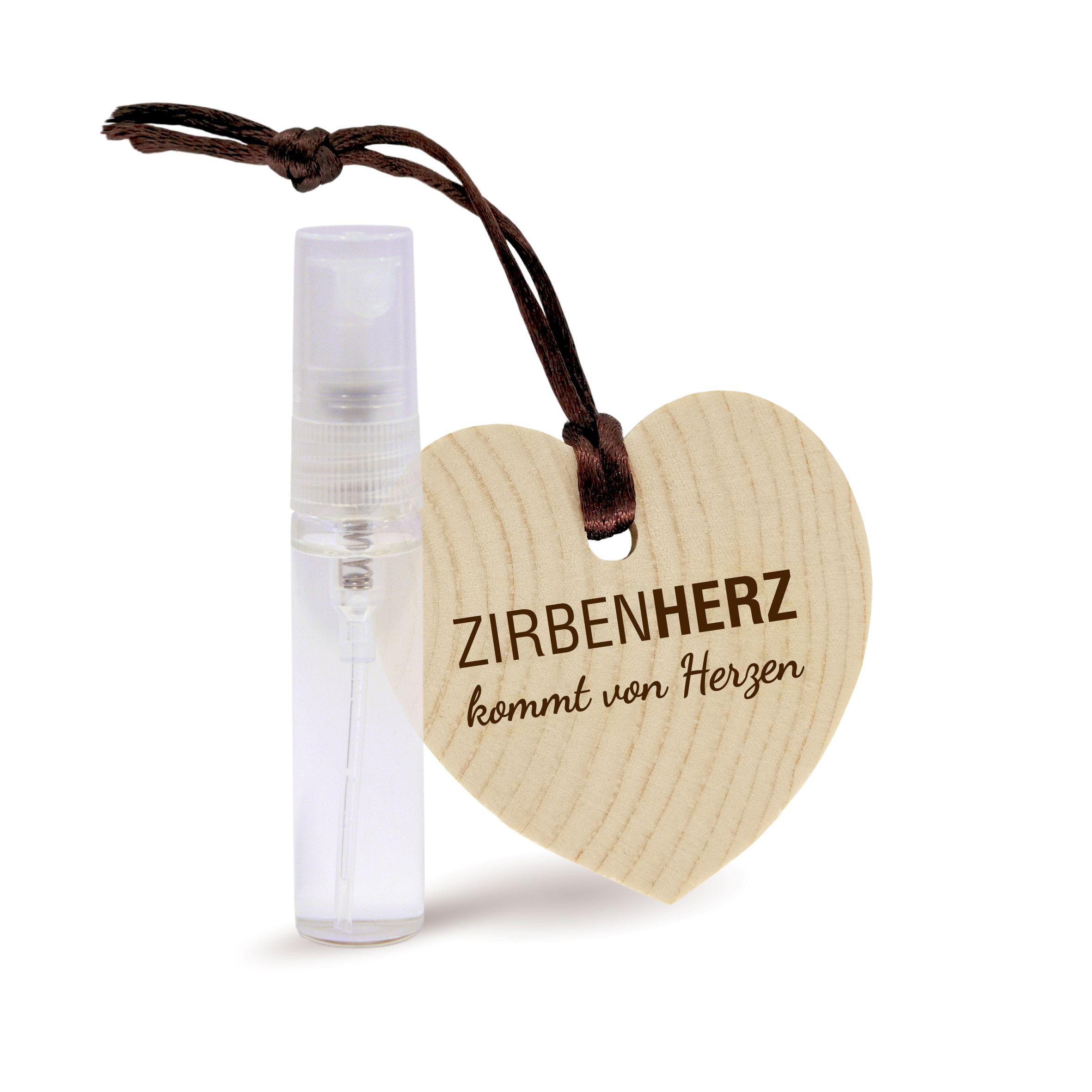 Zirbenherz & Zirbenholz Spray im Anhänger Set