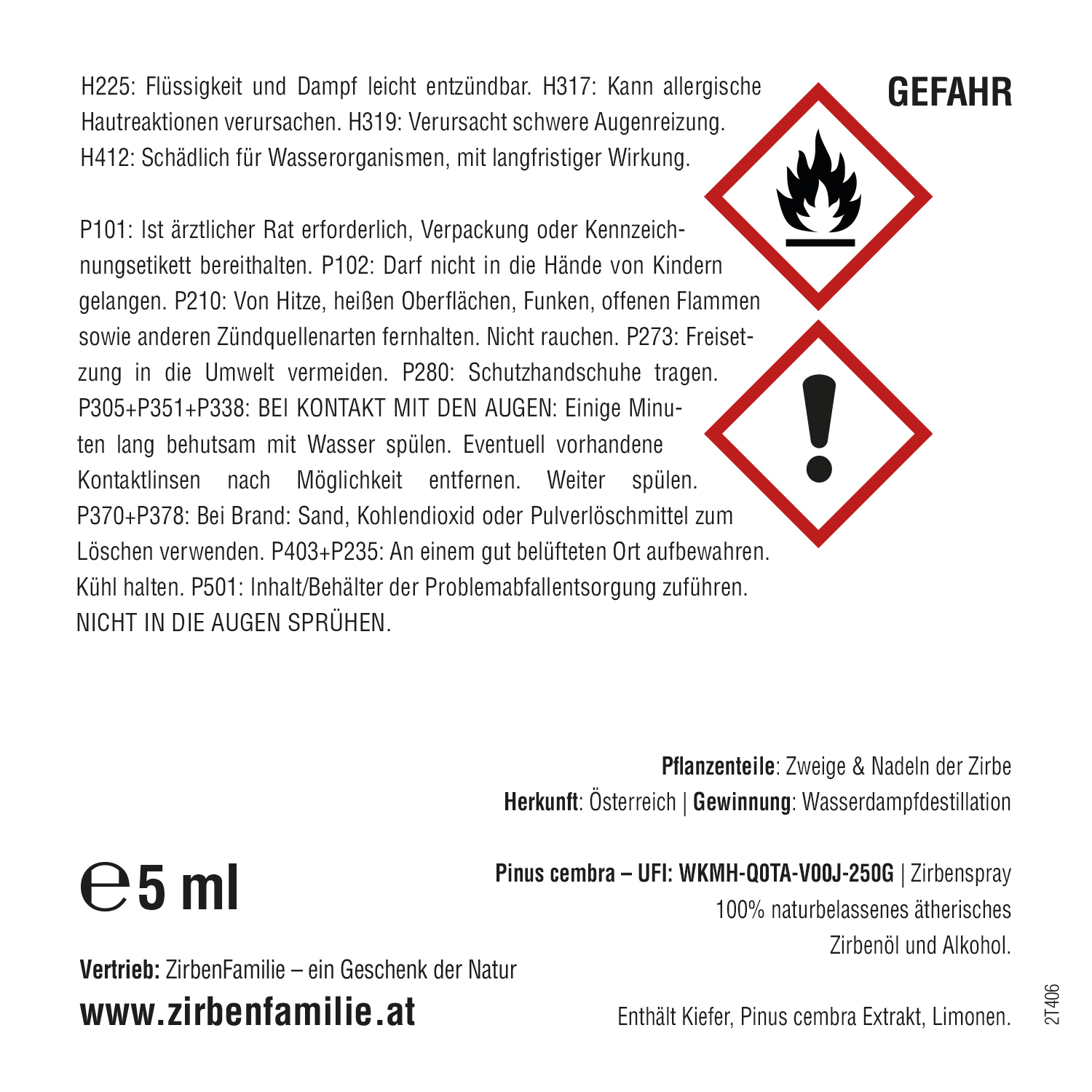 Zirbenherz & Zirbenholz Spray im Anhänger Set
