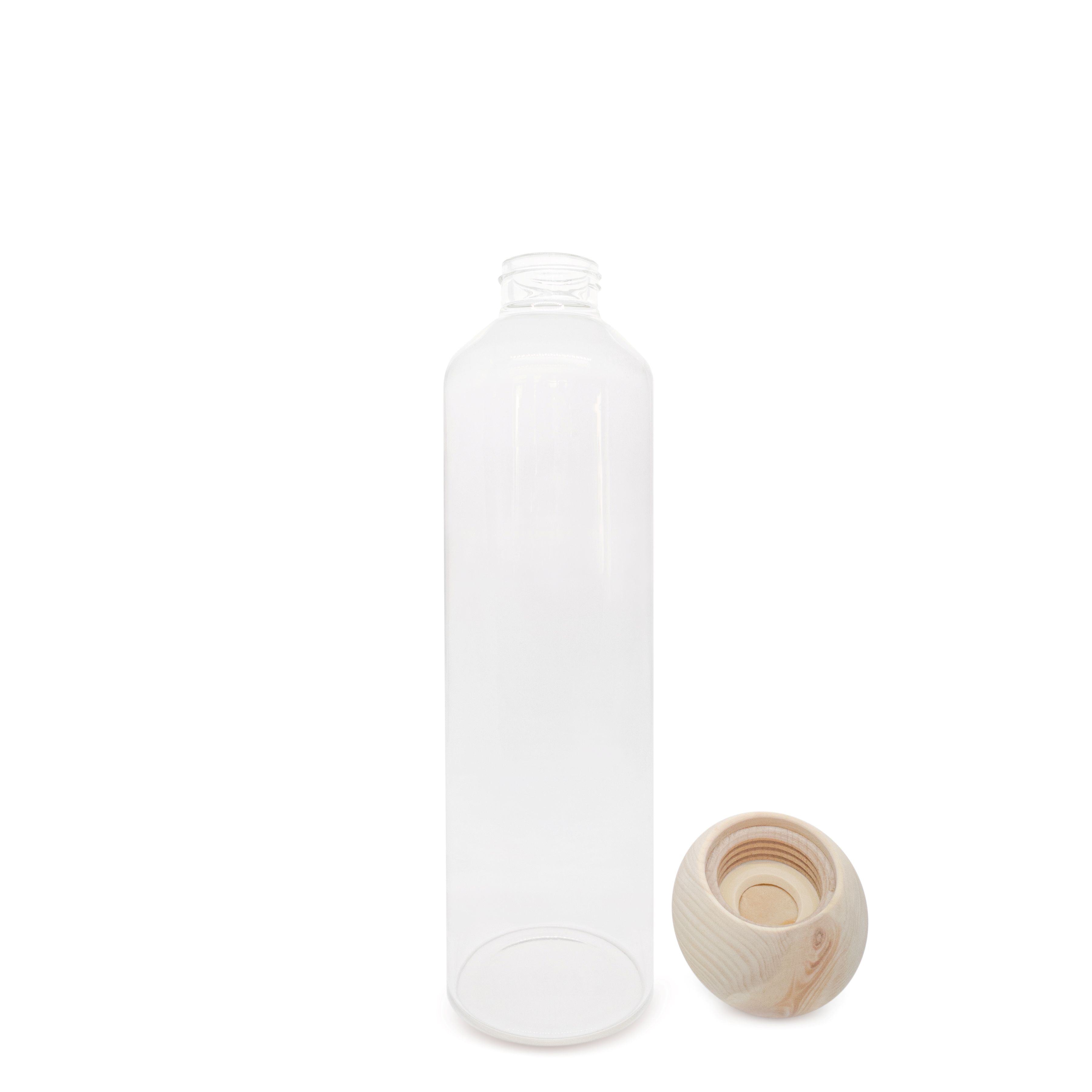 ZirbenManschgerl - Glas-Trinkflasche 1,0 Liter mit Zirbenkugel