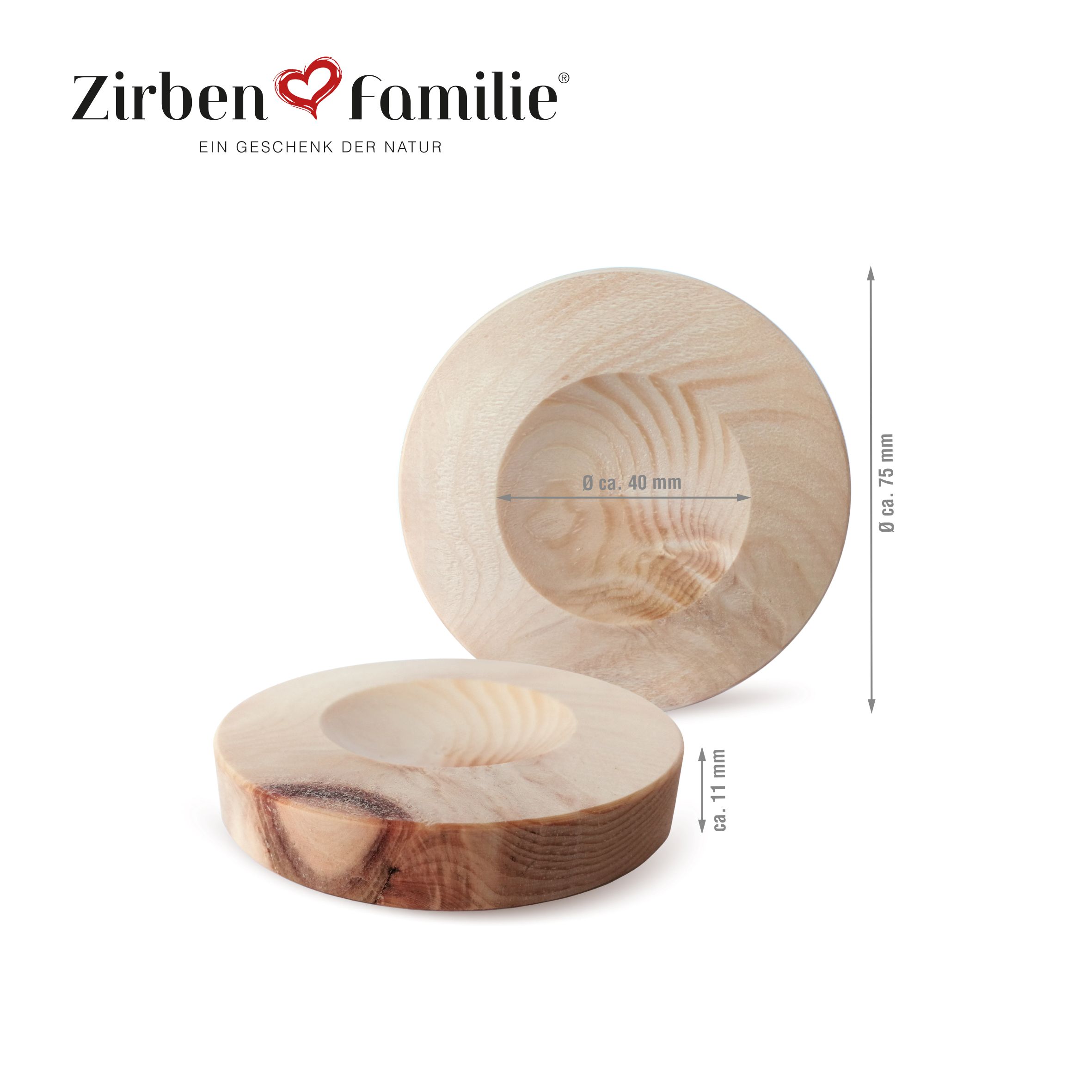 ZirbenKugel Ablageteller - Eleganz präsentiert auf dem Tisch