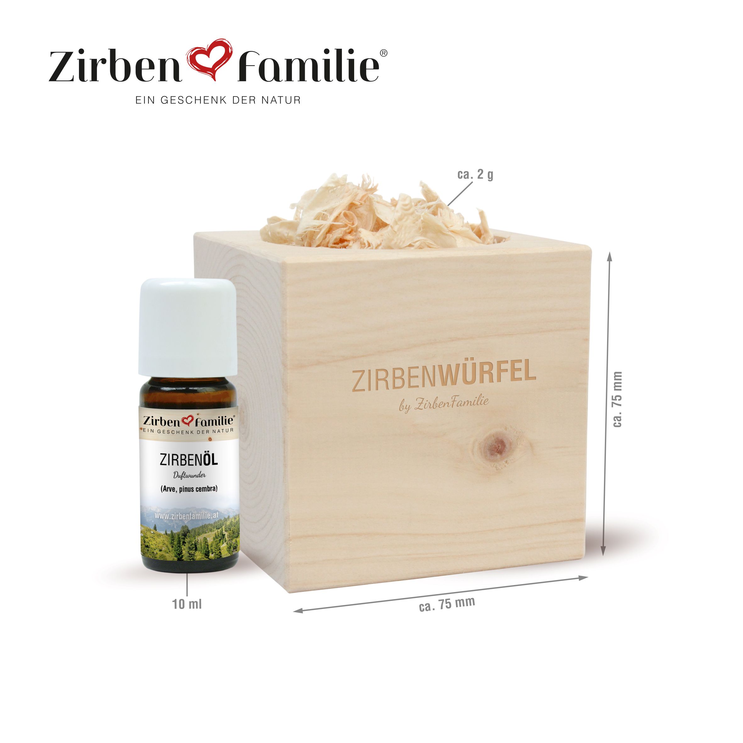 Zirben Würfel-Set - Lufterfrischer mit Zirbenöl